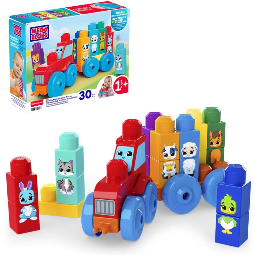 MEGA BLOKS - Build & Match Animal Tractor  COLLECTIBLES